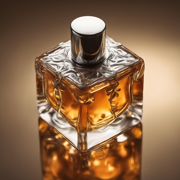 a man perfume bottle with amber color unique caps oud wood slices in oil silver caps wolf Pattern