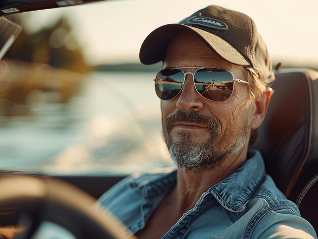 A man piloting a speedboat