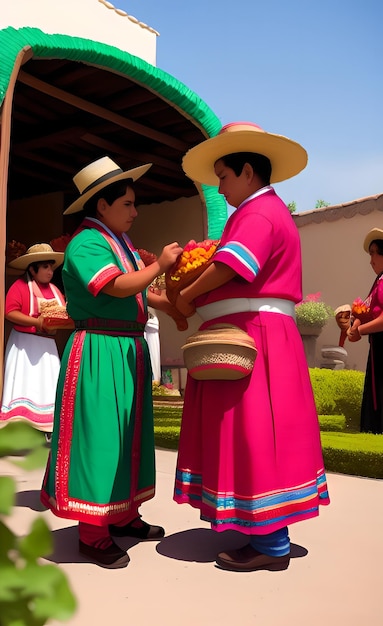 Мужчина в розовом платье с синей полосой, на которой написано «Я люблю Мексику».
