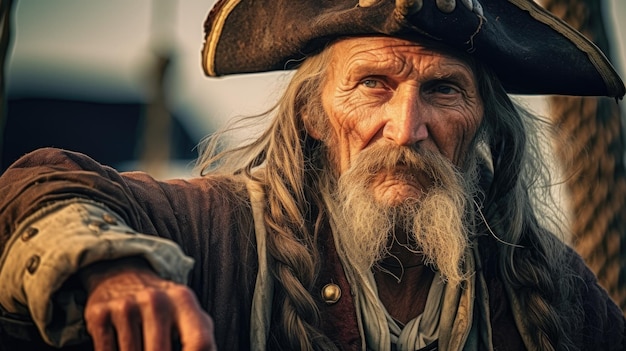 a man in a pirate garment