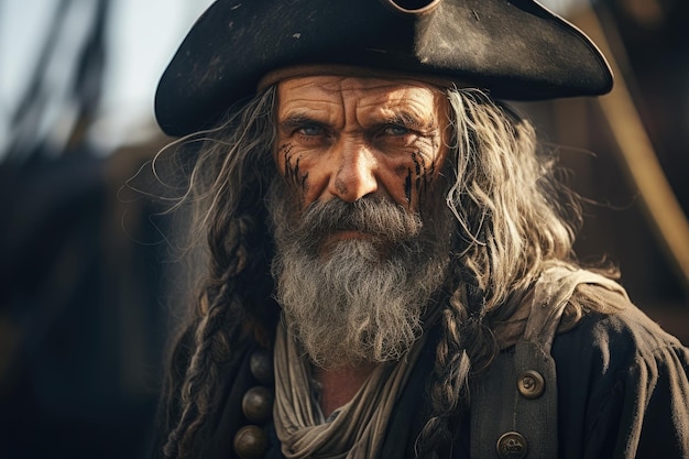 a man in a pirate garment