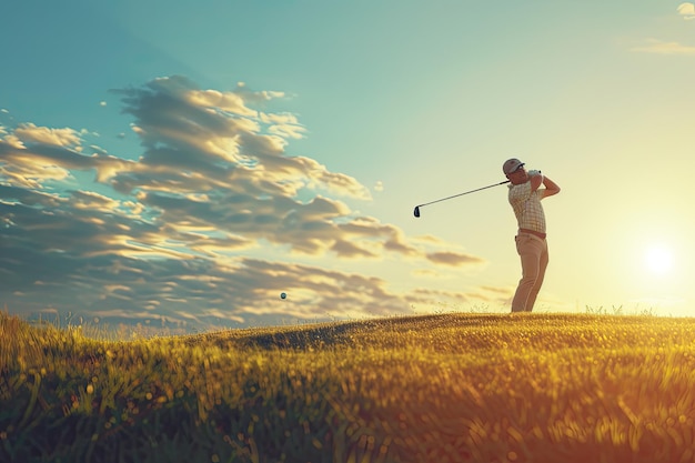 man playing golf full shot