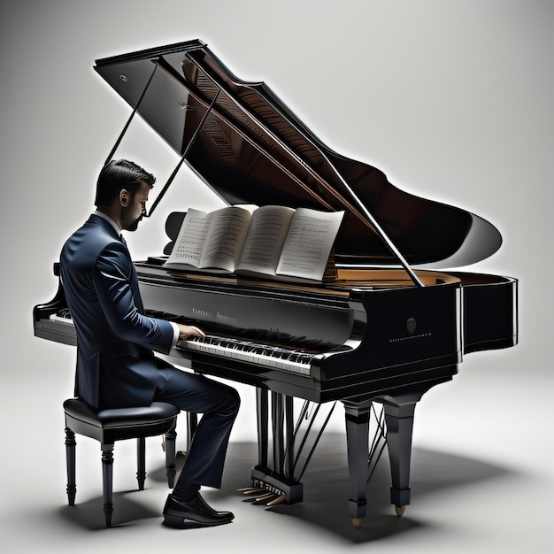 A man playing a luxury piano