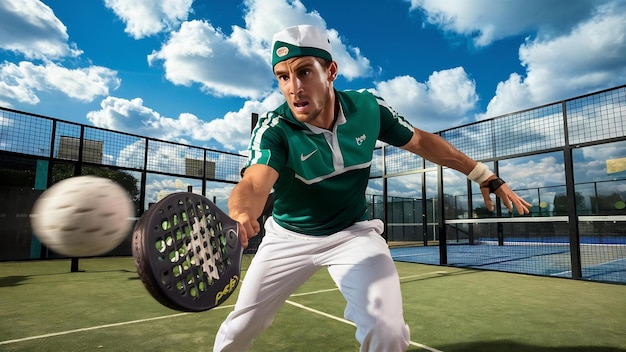 Photo man playing padel