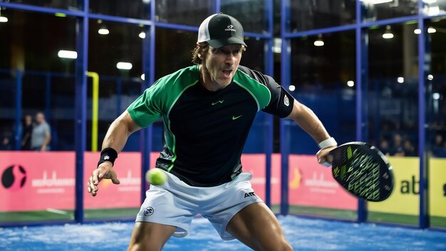 Photo man playing padel