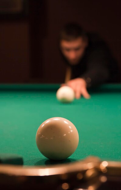 Man playing pool ball