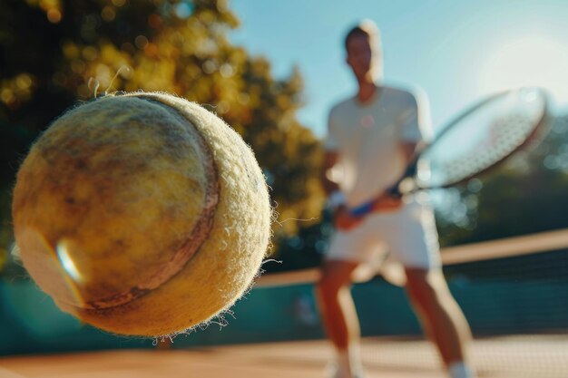 Foto uomo che gioca a tennis ai generato