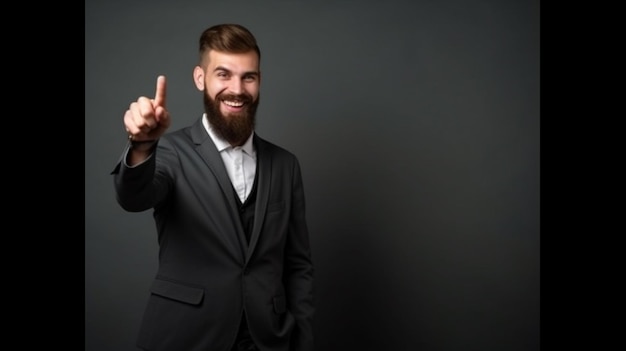 Foto un uomo punta il dito verso la telecamera