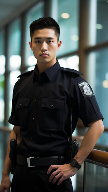a man in a police uniform posing for a picture
