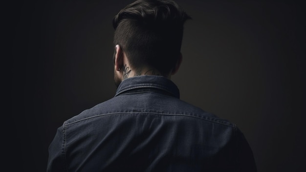 Man portrait back view