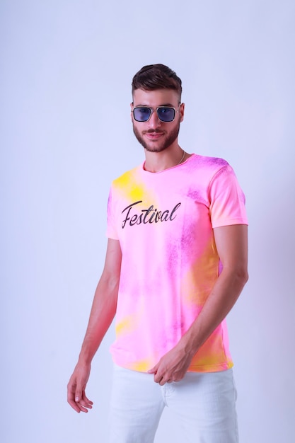 Man posing wearing Tshirt