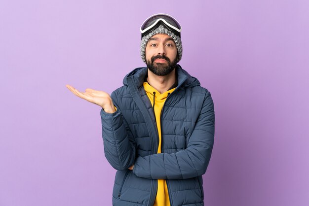 Man posing with ski glasses  