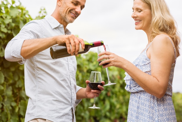 Man pouring wine