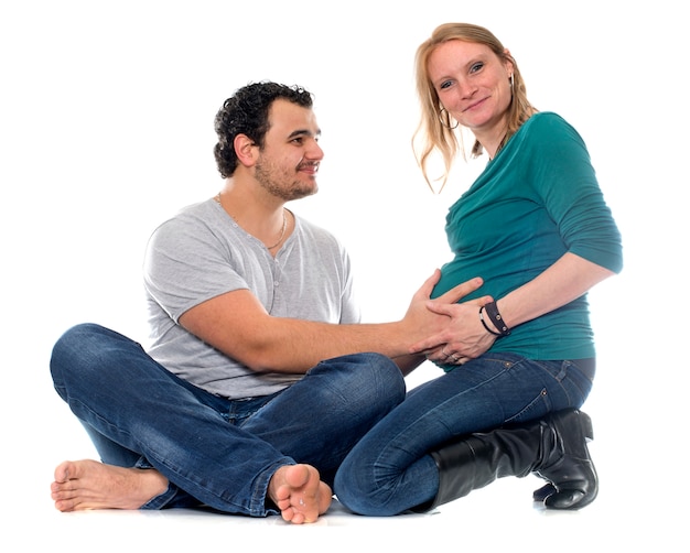 man and pregnant woman