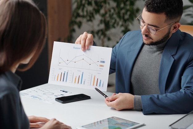 Man presenteert strategie tijdens zakelijke bijeenkomst
