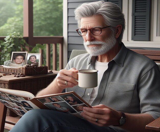 Photo a man reading a book with a picture of a man reading a book and a picture of a man reading a book