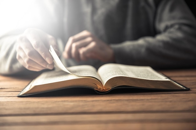 Man reading Holy Bible