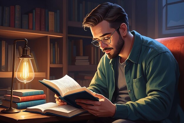 Man reading illustration