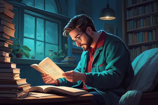 Man reading illustration