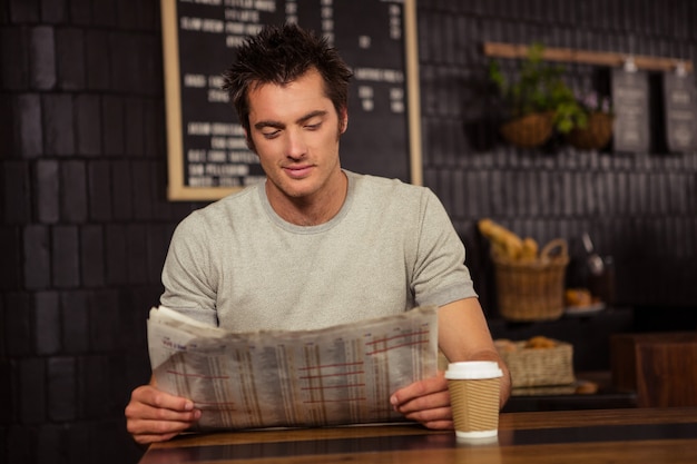 Man reading the newspaper