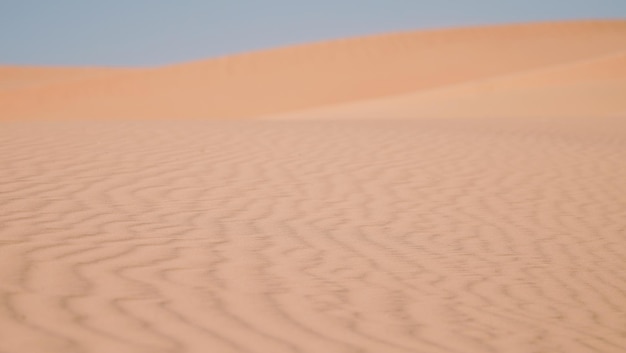 Foto un uomo con un cappello rosso si trova nella sabbia di un deserto.