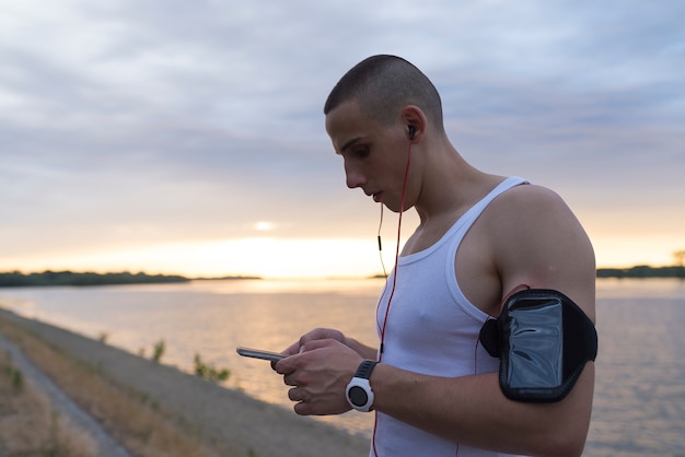 Man Resting After Running.