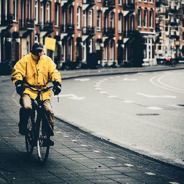 Man riding bicycle