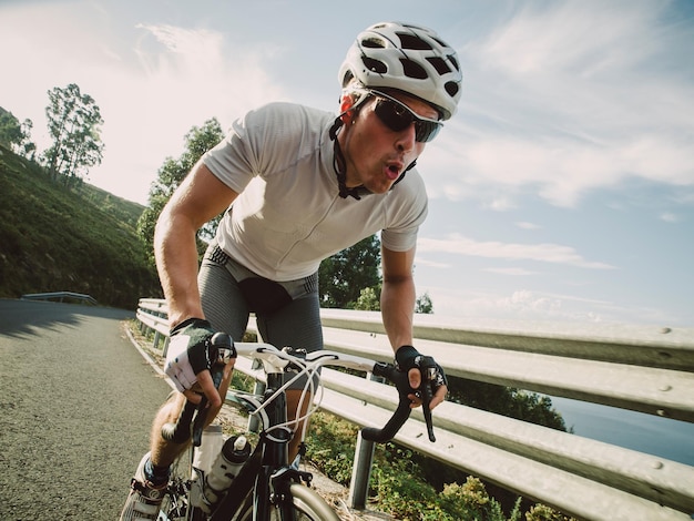 Man riding bicycle
