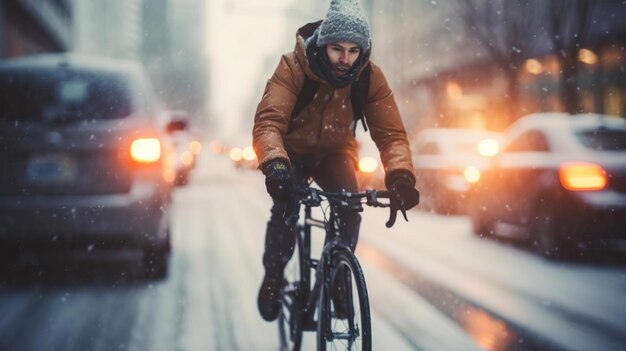 A man riding a bicycle