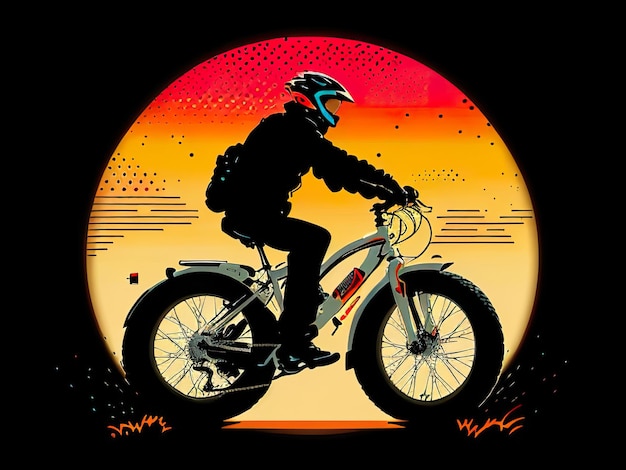 A man riding a bike with a helmet on