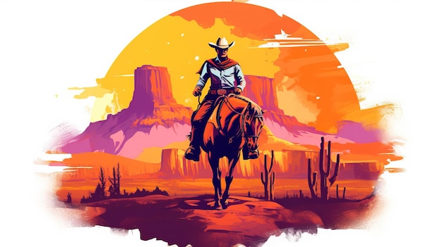 A man riding a horse in the desert Generative AI Art