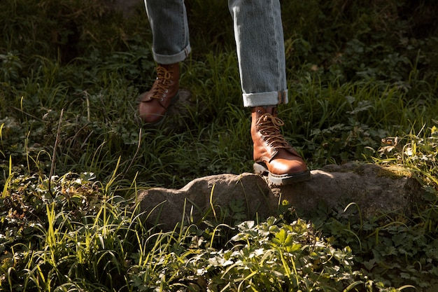 Man on a road trip in nature