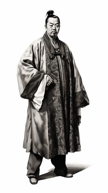 Photo a man in a robe and hat standing