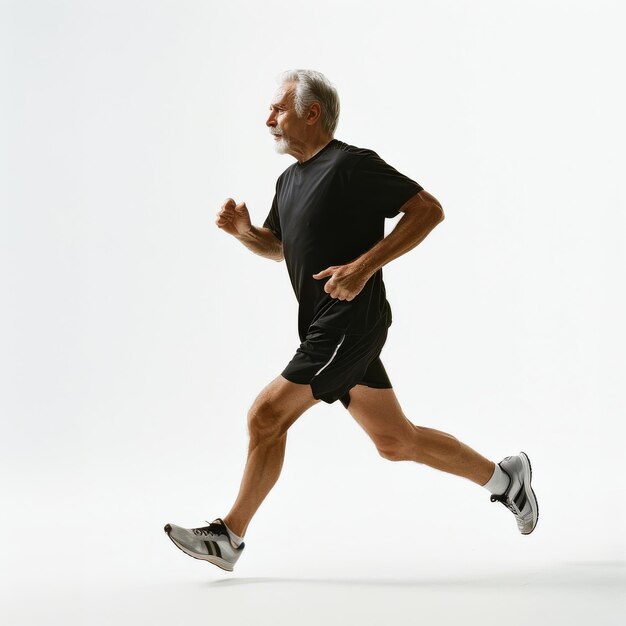 Man Running in Black Shirt and Shorts