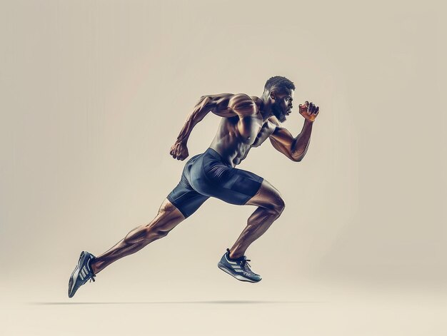 Man Running in Black and White