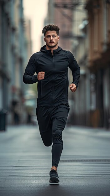 A man running in the city male runner