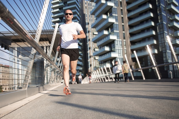 Man running in the city