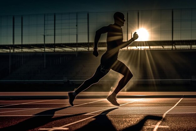 写真 トラックで走る男