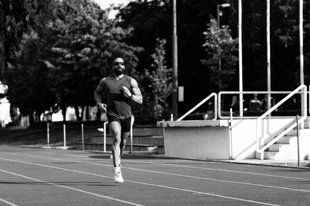 Man Running on Track