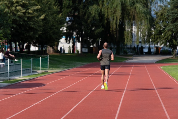 Man Running on Track