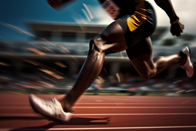 Photo man running on a track