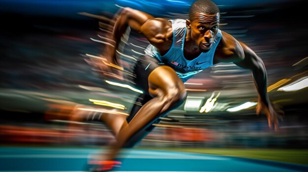 man running on a track