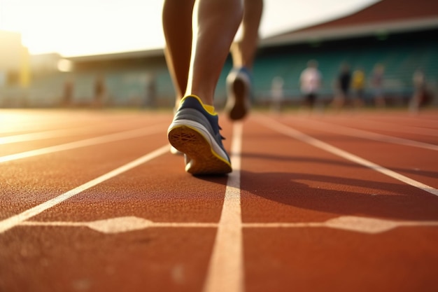 man running on a track