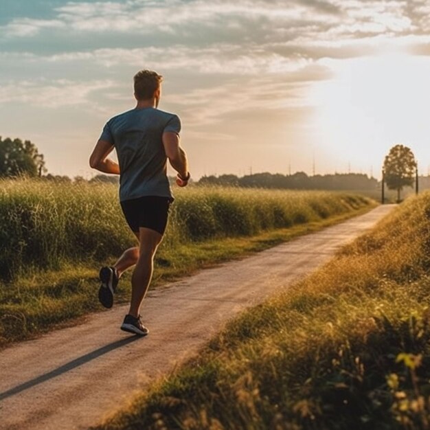 Foto uomo in corsa su una pista