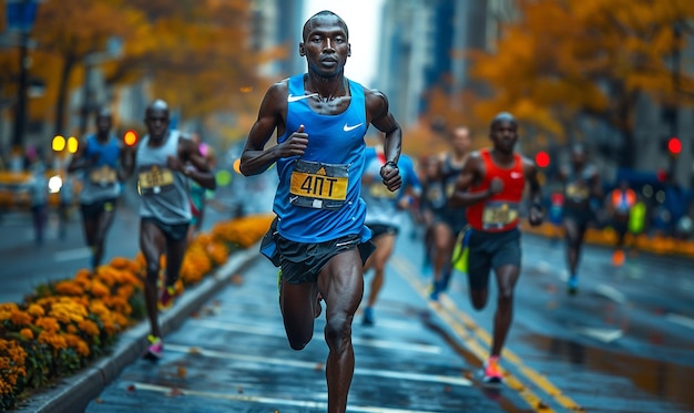 Photo a man running with the number 44 on his shirt