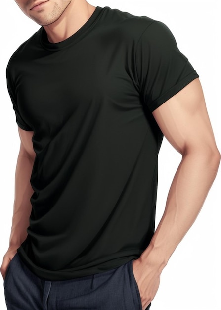 Man's black tshirt mock up