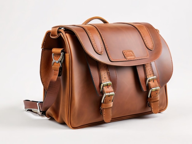 Man's Brown Leather Duffle Bag