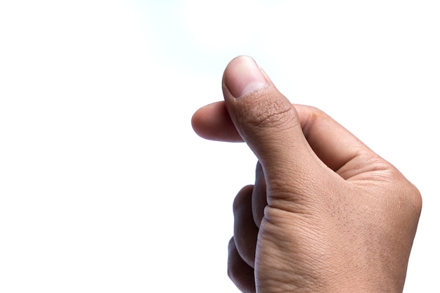 Man's hand geïsoleerd op een witte achtergrond