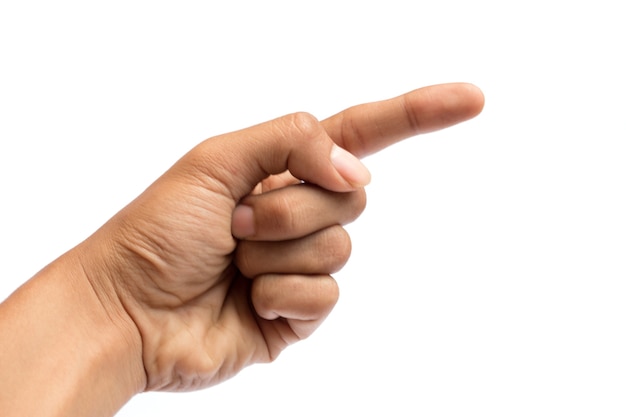 Man's hand isolated on a white background