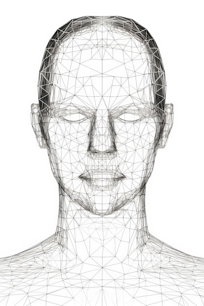 Photo a man's head with intricate line patterns